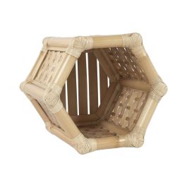 DKD Home Decor Macetero Tropical Bambú y Ratán Natural 40 x 40 x 46 cm