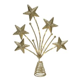 Adorno para copa árbol de navidad estrella 5x21x31cm 12 leds colores surtidos, función fija, blanco cálido