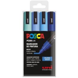 Posca Marcador Pc-5M-4C No Permanente 1.8 mm-2.5 mm Colores Surtidos Azules -Estuche 4U- Precio: 10.69000031. SKU: S8419010