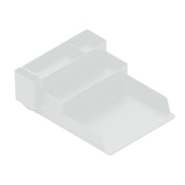 Q-Connect Organizador de Escritorio con 4 Departamentos para Documentos y Suministros, Bandeja Sobremesa de Plástico Transparente