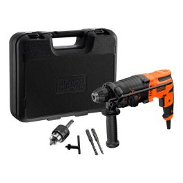 Black+Decker Martillo SDS-Plus BEHS01K-QS 650W 3 Modos Portabrocas SDS Plus, Velocidad Variable, Incluye Maletín y Accesorios