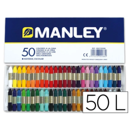 Manley Lápices de Cera Caja de 50 Colores Surtidos para Dibujo y Arte Precio: 14.49999991. SKU: S8412371