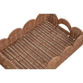 DKD Home Decor Bandeja de Decoración Tropical Ratan Natural 30 x 9 x 40 cm Set de 3 Bandejas (2 Unidades)