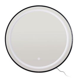 Espejo con Luz Led Negro Decoración 60 X 3 X 60 cm