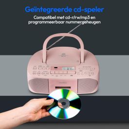 Medion AAAQL64901 Radio CD K7 FM portátil con 2x3W RMS de potencia, color rosa