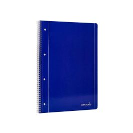 Cuaderno Espiral Liderpapel A4 Micro Serie Azul Tapa Blanda 80H 75 gr Horizontal Con Margen 4 Taladros Azul