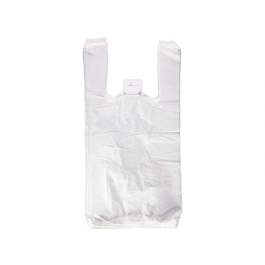 Blanca Bolsa Camiseta 70% Reciclada Blanca 50 mc 30x40 cm Apta Legislación Bolsas 2021