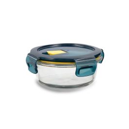 Quid Recipiente Hermético de Vidrio Redondo Astral 40 cL Azul con Válvula, Apto Microondas, Congelador, Frigorífico, Lavavajillas Precio: 3.50000002. SKU: S2706429