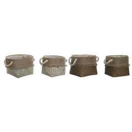 DKD Home Decor Cesta Mediterraneo Fibra Natural Marron 28 x 20 x 28 cm Set de 2 Precio: 19.49999942. SKU: B12LGEG363