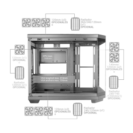 Mars Gaming MC3TCOREM Caja de Ordenador Gaming MicroATX con Triple Cristal Templado, Estructura Doble Cámara y Compatible con Rear-Connection Motherboards