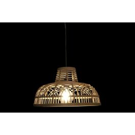 DKD Home Decor Lámpara de Techo Colgante Estilo Balinés de Ratán Marrón 44x44x25 cm (Pack de 2) para Casquillo E27 50W