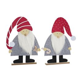 Figura Navidad Tradicional DKD Home Decor Rojo Gris 6 x 64 x 34 cm (2 Unidades) Precio: 23.50000048. SKU: B15LCF58N8