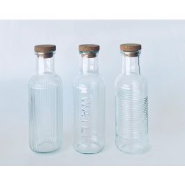 DKD Home Decor Botella Basicos Transparente Cristal Corcho 8.6 x 27 x 8.6 cm 1L (12 Unidades) Precio: 33.68999975. SKU: B1A7YF7JQN