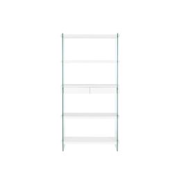 DKD Home Decor Green house 21 Estantería Moderno Blanco Transparente Cristal y MDF 35 x 180 x 90 cm