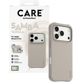 PanzerGlass CARE Fashionable MagSafe iPhone 17 Pro Vanilla. Funda TPU Beige, Antigolpes y Antirayaduras, 100% Reciclado