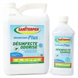 SANITERPEN Desinfectante concentrado para olores Plus - Para alojamiento y equipo para transportar mascotas - 5 L SANITERPEN Desinfectante concentrado para olores Plus - Para alojamiento y equipo para transportar mascotas - 5 L