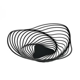 Alessi ACO01 B Trinity Centro de Mesa Acero y Resina Negro Diseño Adam Cornish Elegante Frutero