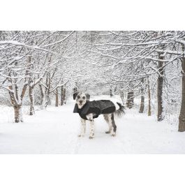 Dog Gone Smart Abrigo Aspen Impermeable Cortavientos Reflectante para Perro Negro 50cm con Forro Polar y Protección Antimanchas