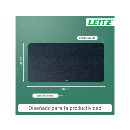 Leitz Alfombrilla de Sobremesa de Fieltro Grande, Gris, 70x36 cm, Superficie Suave y Antideslizante, Compatible con Ratones Ópticos y Láser