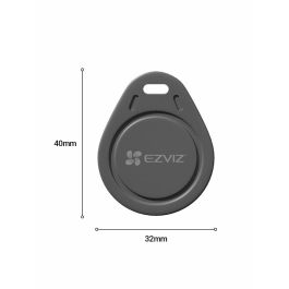 EZVIZ CS-DL-IC-CPU-R200-GR Mando de Entrada Inalámbrico Sin Llave, Llave Electrónica de Acceso, Color Negro, 32x40mm