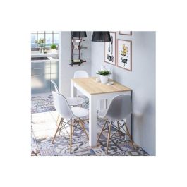 Loungitude AUC8423490267173 Mesa de comedor LILIAN L109 x P67cm - Diseño Blanco y Madera