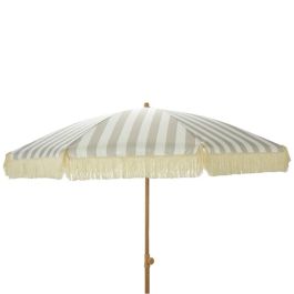 Ambiance Parasol de Jardín Rayas Taupe y Blanco 183x200 cm con Flecos, UPF 30+, Inclinación, Mástil Acero Precio: 36.9897. SKU: B1ADT4VHSQ