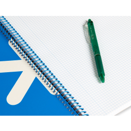 Antartik Cuaderno espiral A4 tapa dura 80 hojas 90gr cuadro 4mm con margen color rosa fluor