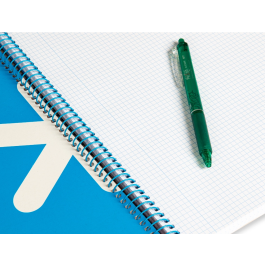 Antartik Cuaderno espiral A4 tapa dura 80 hojas 90gr cuadro 4mm con margen color rojo