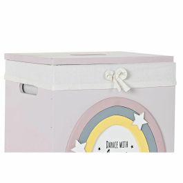 Cesta Ropa Kids DKD Home Decor Blanco Rosa 30 x 55 x 40 cm Set de 5