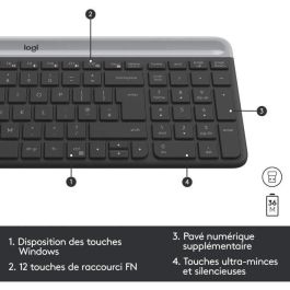 Logitech MK470 Combo Teclado y Ratón Inalámbricos Ultra-Finos y Silenciosos para Trabajo Ultra-Silencioso con Receptor USB 2.4 GHz
