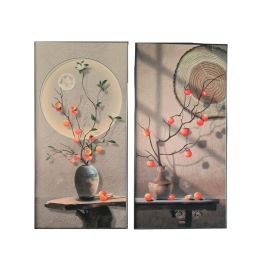 DKD Home Decor Cuadro Oriental de Aluminio y MDF Marrón Naranja 160 x 80 cm (2 Unidades) Precio: 218.88999946. SKU: B12WJSCWVJ