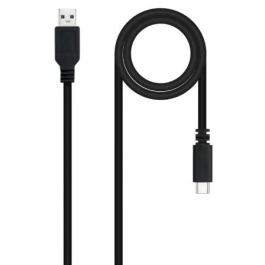 NANOCABLE CABLE USB 2.0 3A, TIPO USB-C/M-A/M, NEGRO, 1.5 M