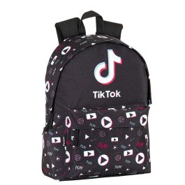PERONA Mochila Escolar Tik Tok 42cm, con Bolsillo Botella, Tirantes Acolchados, Adaptable a Carro y Cintas Reflectantes para Niños