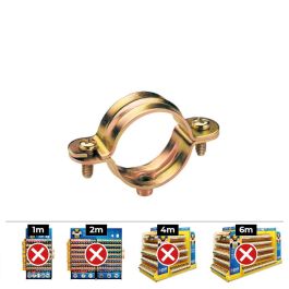 Celo Abrazadera L Ø16x41mm DIN, Acero Zincado, Caja 100 unid. Ref 916l