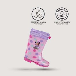 Cerdá T027 Botas de Lluvia PVC de Minnie Mouse para Niñas, Color Rosa, Talla 27. Calzado Infantil Impermeable, ideal a partir de 3 años.