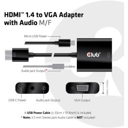 Club3D Adaptador HDMI 1.4 a VGA con Audio - St/Bu