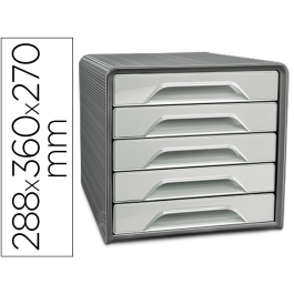 Cep Fichero Cajones Sobremesa Smoove 5 Cajones Gris 288x360x270 mm Precio: 63.99437957. SKU: B19HFZBGEC