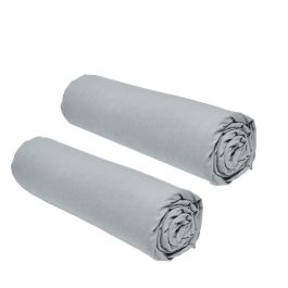 Today TOD3574641214609 Conjunto de 2 Sábanas Bajeras esenciales 100% algodón 140x190 cm 2 personas, color acero