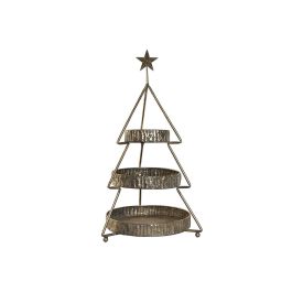 DKD Home Decor Frutero Expositor de Navidad Moderno Diseño Árbol, Metal Dorado, 3 Niveles, 43x79x43 cm Precio: 77.50000027. SKU: B1F965FYHT