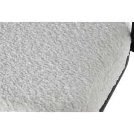 DKD Home Decor Taburete Moderno Blanco Metal Poliester Bucle 48 x 83.5 x 48.5 cm
