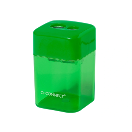 Q-connect Sacapuntas Metálico 2 Usos con Depósito para Virutas