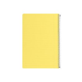 Cuaderno Espiral Liderpapel Folio Pautaguia Tapa Plastico 80H 75 gr Cuadro Pautado 3 mm Con Margen Color Amarillo