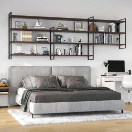 Emuca Juego de estructuras para estantería Lader, altura 1150mm, Acero, Pintado negro