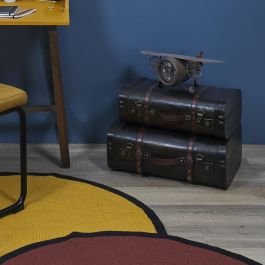 Home Deco Factory Reloj Sobremesa Avión Vintage Industriel Metal