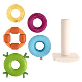 Fisher-Price Pirámide Balanceante Sensorial de Anillos para Bebés con Diferentes Texturas y Tejidos