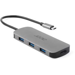 Acer 7-in-1 Type-C Dongle USB 3.2 Gen 1, HDMI, Lector Tarjetas SD/MicroSD, Power Delivery 100W, Plata, Hasta 3840x2160