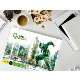 Liderpapel Bloc Dibujo Artístico Espiral 230x325mm 20 Hojas 130g/m2 Papel Blanco Microperforado