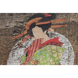 DKD Home Decor Cuadro Oriental Multicolor Lienzo y Pino 1.8 x 60 x 40 cm (2 Unidades)