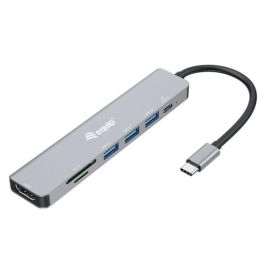 Equip Adaptador Multifuncional 7 en 1 USB-C 133494 con HDMI 4K/60Hz, 3 Puertos USB 3.2, Lector TF/Micro SD y Carga 100W PD