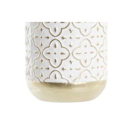DKD Home Decor Jarrón Árabe Dorado Blanco Metal 16 x 40 x 16 cm (4 Unidades)